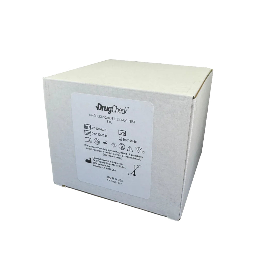 White product packaging with a label on a black background