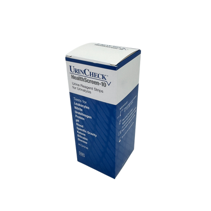 UrinCheck HealthScreen-10 test strip box on a white background