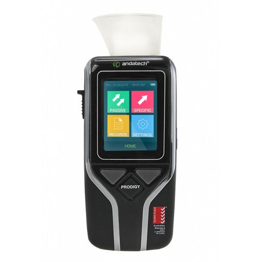Breathalyser with passive and active testing
